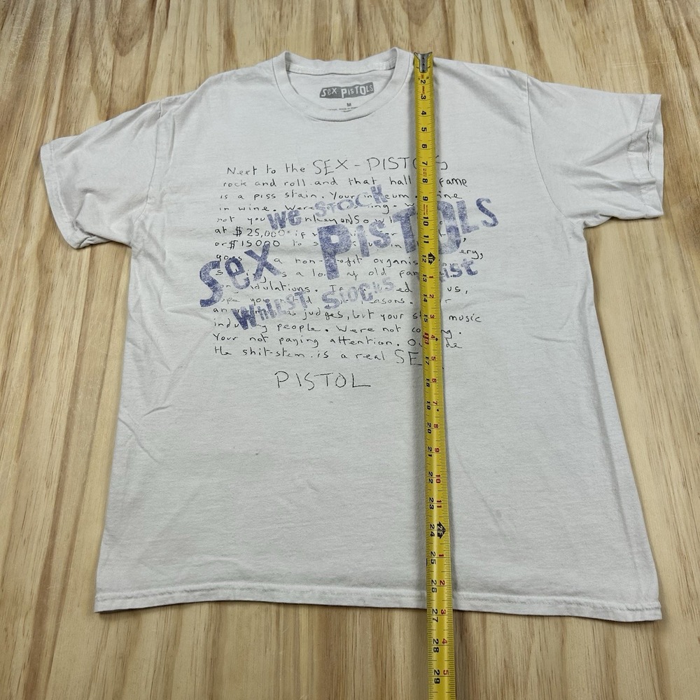 The Sex Pistols Whilst Stocks Exist T-Shirt Men's Medium White Punk Rock Band - Picture 4 of 7